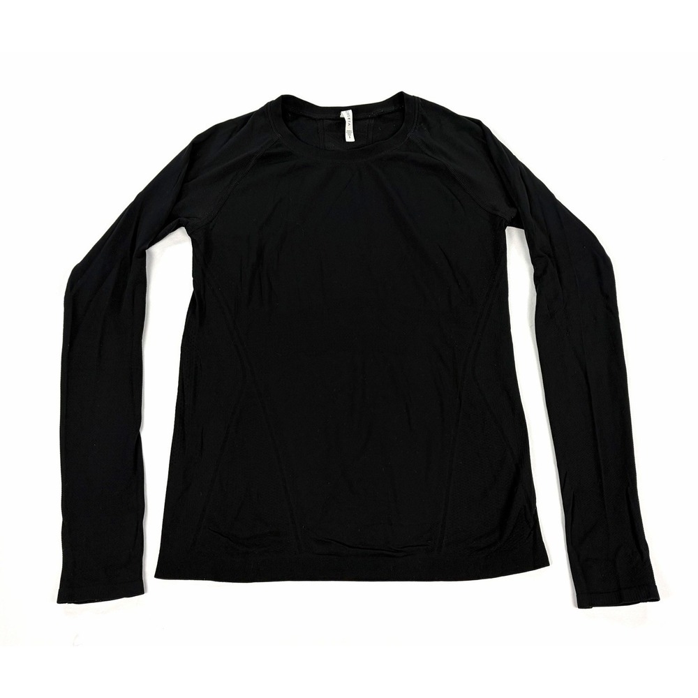 Athleta Momentum Black Long Sleeve Seamless Athletic Top Gym Shirt Women's S